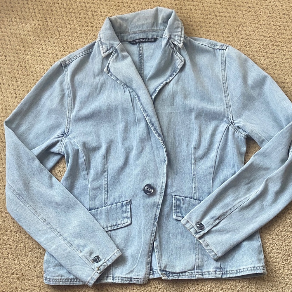 Never worn! Light Blue Jean Blazer